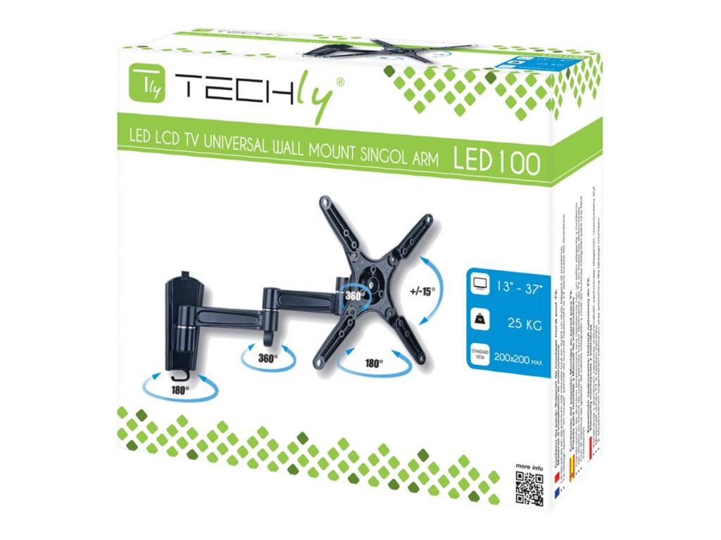 Image TECHLY Wandhalterung LCD 13"-37" ausziehbar neigbar 3 Gelenk