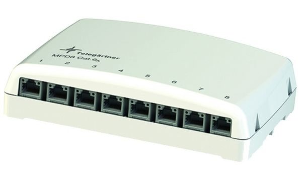 Image TELEGÄRTNER Mini-Verteiler MPD8 AMJ/UMJ TH35/AP alpinweiß, unbestückt. Mini-Pat