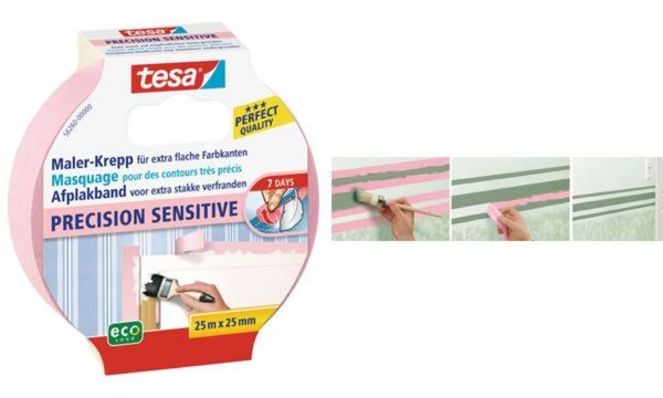Image TESA 56260 - Maler-Abdeckband - Innenraum - Pink - Papier - weich - Acrylfarbe 