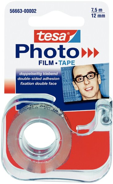 Image TESA Photo Film Abroller, inkl. Foto Film 12 mm x 7,5 m farbloser Handabroller,