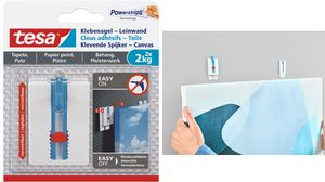 Image TESA Powerstrips Klebenagel, für Tapete und Putz, 2,0 kg für Leinwand und Keilr