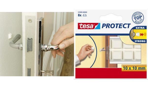 Image TESA Protect Schutzpuffer, quadratisch, 10 x 10 mm, weiß selbstklebend, stoßdäm