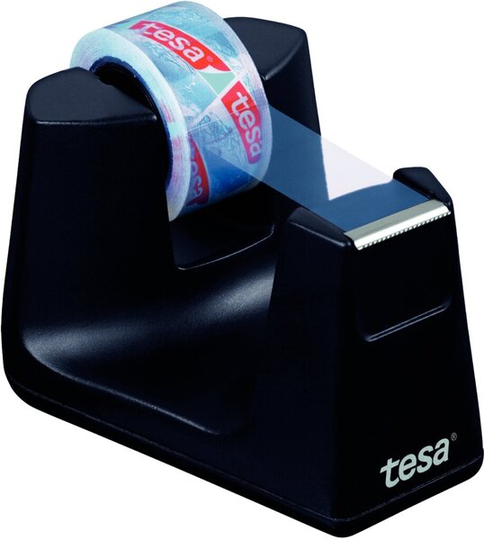 Image TESA Tischabroller Smart Schwarz (53903-00000-00) bis 19mmx33m, inkl. 1 Rolle