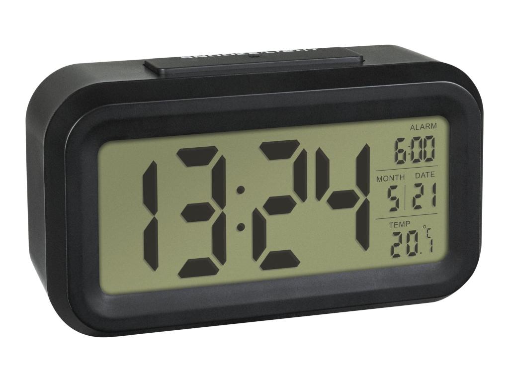 Image TFA-DOSTMANN TFA 60.2018.01 Quarz Wecker Schwarz Alarmzeiten 1