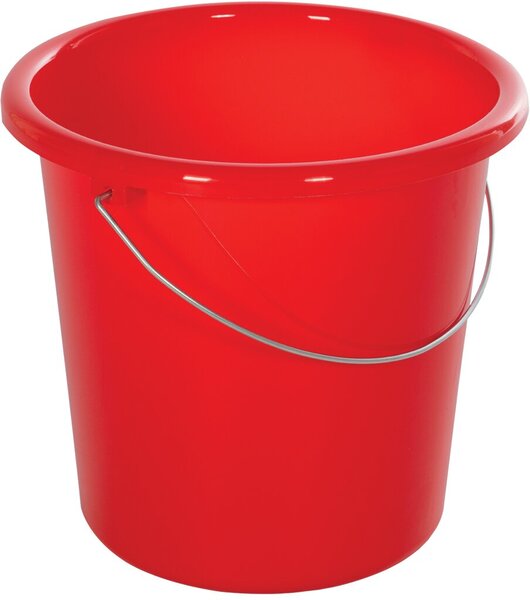 Image Haushaltseimer, 10 Liter, rot, mit Metallbügel und Maßeinheit,