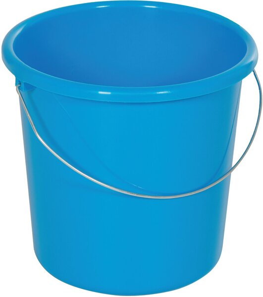 Image Haushaltseimer, 5 Liter, blau, mit Metallbügel und Maßeinheit,