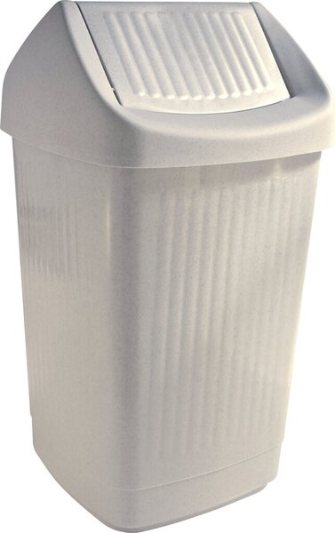 Image Schwingdeckelabfallbehälter, 50 Liter, granit, mit Klappe, aus Polystyrol