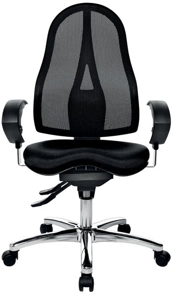 Image Drehstuhl Sitness 15, mit Armlehne U2 chrom/schwarz, Rollen für Teppichböden