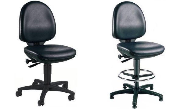 Image TOPSTAR Arbeitsstuhl TEC 50, Kunstleder, schwarz, ohne Fußring, Spezial-Muldens
