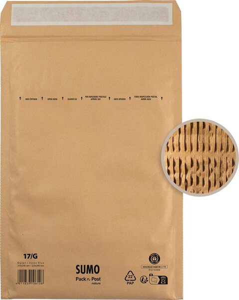 Image Papierpolstertasche Innen 225x340 mm recycelt, 1517, braun