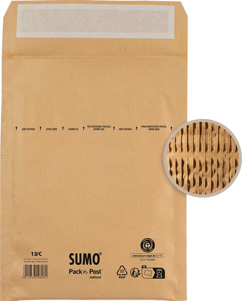 Image MAILmedia Papierpolster-Versandtasche SUMO, Typ C, braun
