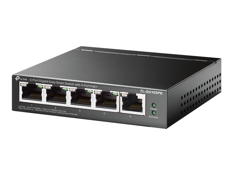 Image TP-LINK TL-SG105PE 5-Port Gigabit Easy Smart Switch with 4-Port PoE+ 65W PoE