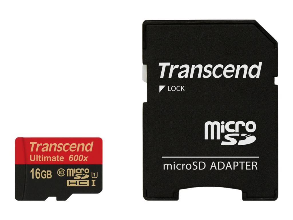 Image TRANSCEND 16GB microSDHC Class10 U1,MLC,600x