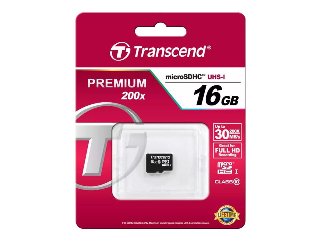 Image TRANSCEND SDHC CARD MICRO 16GB CLASS 10