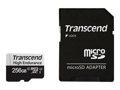 Image TRANSCEND USD350V 256GB microSD w/ adapter U3 High Endurance