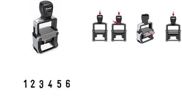 Image TRODAT Ziffernstempel Professional 4.0 5546, 6-stellig Gehäuse: gebürsteter Ede