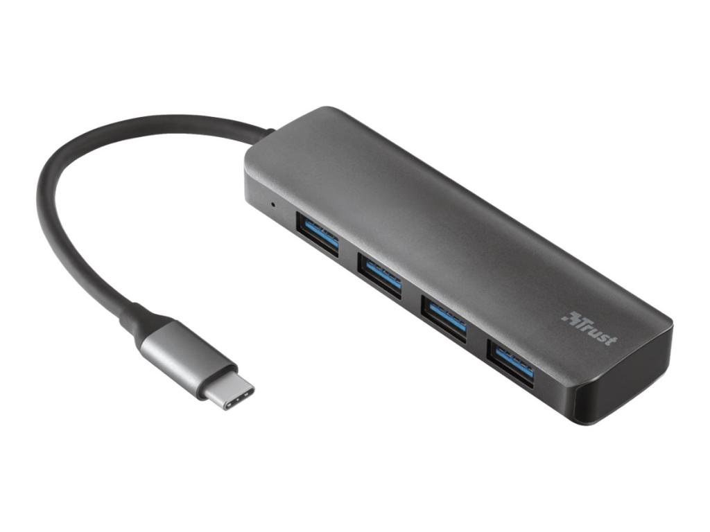 Image TRUST HALYX 4 Port USB 3.1 (Gen 2) Hub Silber