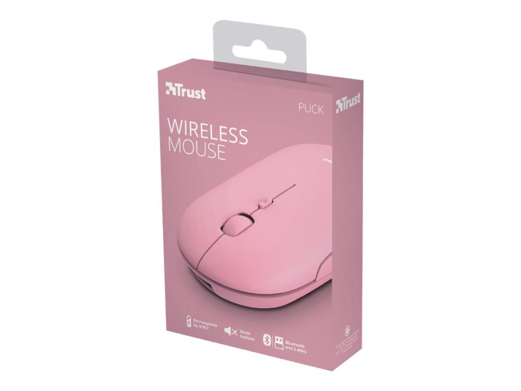 Image TRUST PUCK Funk, Bluetooth® Maus Optisch Pink