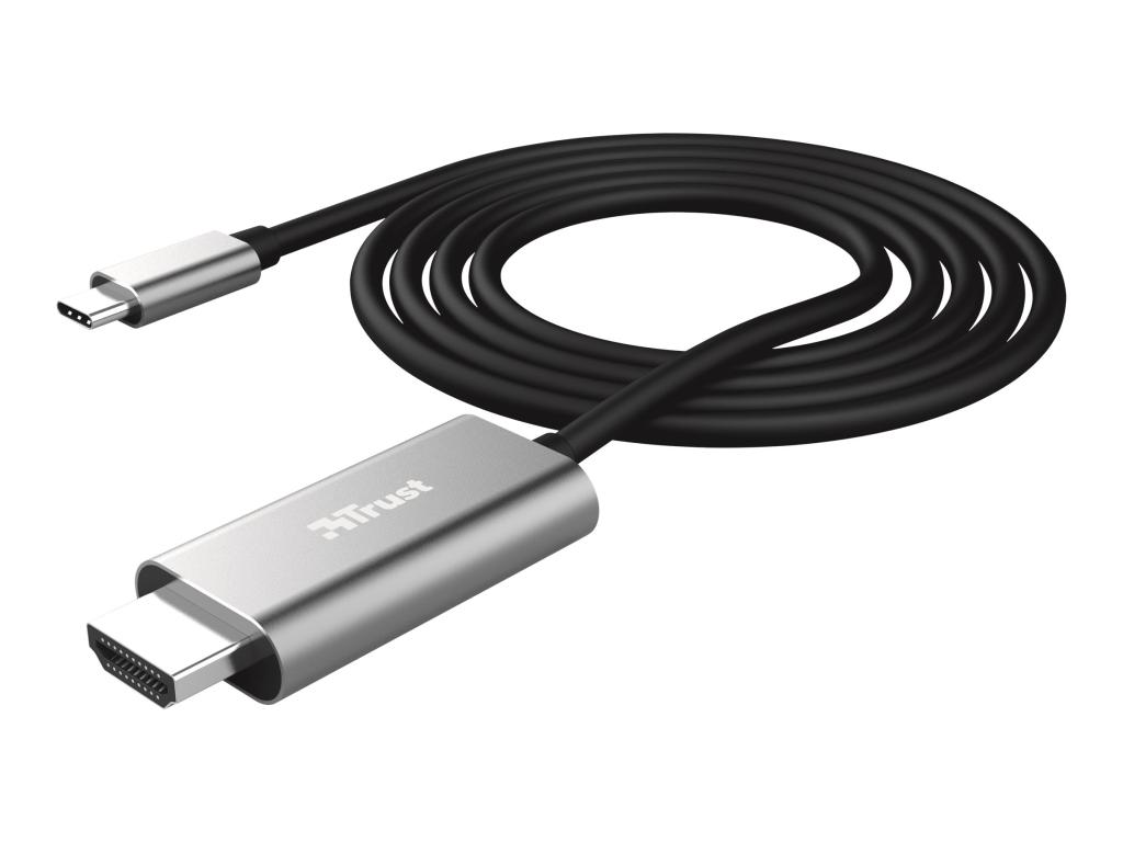 Image TRUST USB-C Anschlusskabel [1x USB-C? Stecker - 1x HDMI-Stecker] 1.8 m Schwarz 