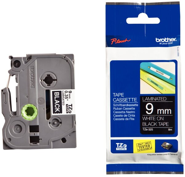 Image Tape TZE325/ s/w / 8m / 9mm /Ptouch 1000