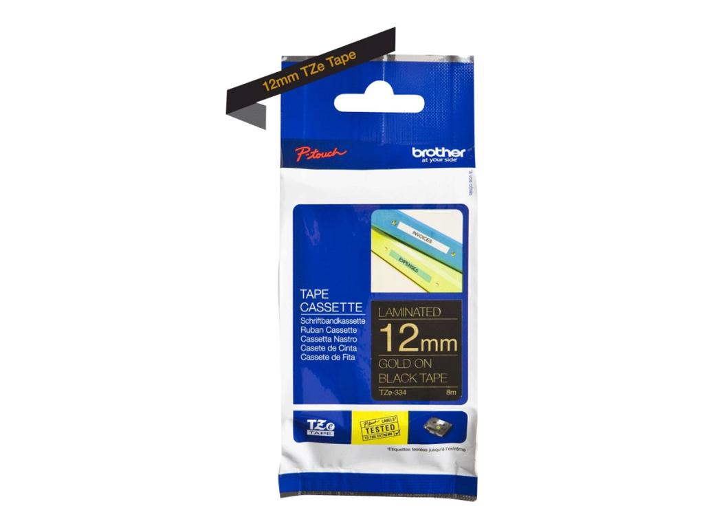 Image Tape TZE334/bk/gold/8m/12mm/P-touch 1000