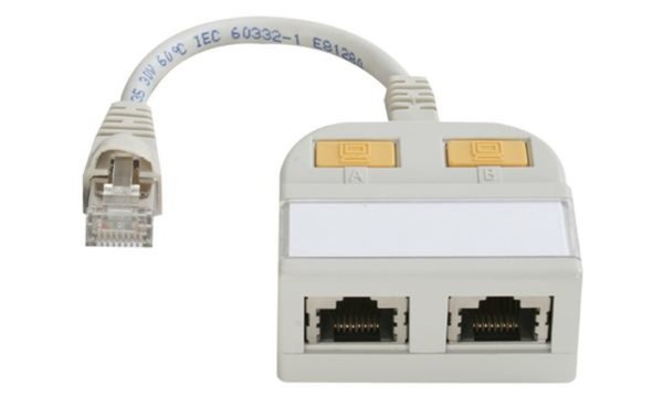 Image Telegärtner T-Adapter mit Kabelansc hluß Kat.5e, 2 x 10BaseT (11010436)