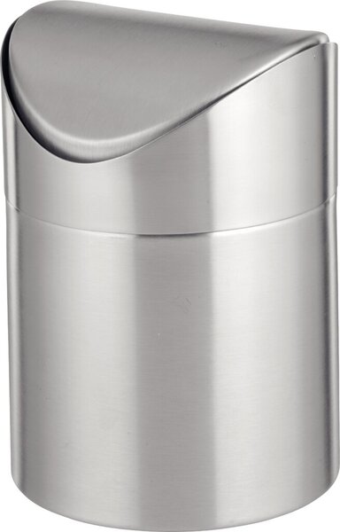 Image Tischabfallbehälter SWING Edelstahl aus matt gebürstetem Edelstahl