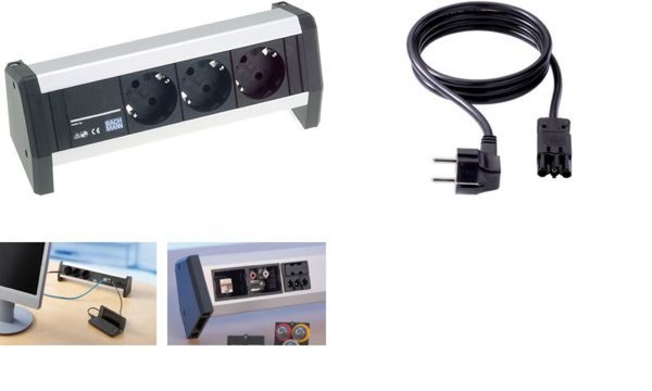 Image Tischanschluss Desk, 3x Schuko 2 x Custom leer