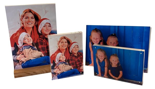 Image Tischaufsteller A5 Hochformat transparent, schräg, aus Acryl