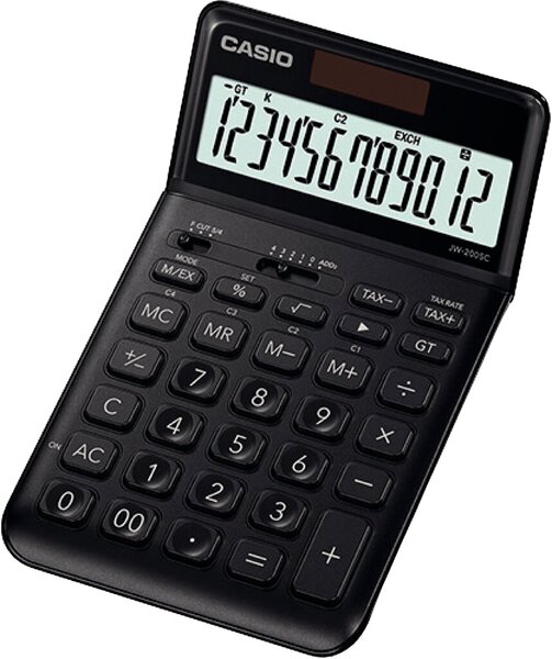 Image Tischrechner JW-200SC, schwarz 12-stelliges Display, 4-Tasten