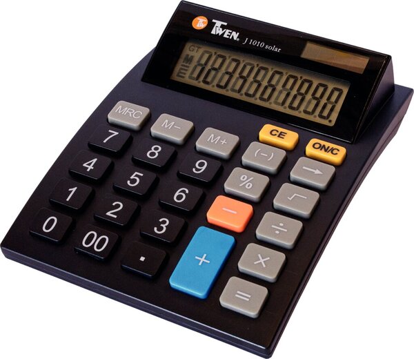 Image Tischrechner, anzeigend, 12-stellig Solar und Batterieb, schwarz,