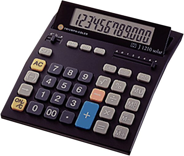 Image Tischrechner schwarz, 12-stelliges LCD Display, Eurofunktion,