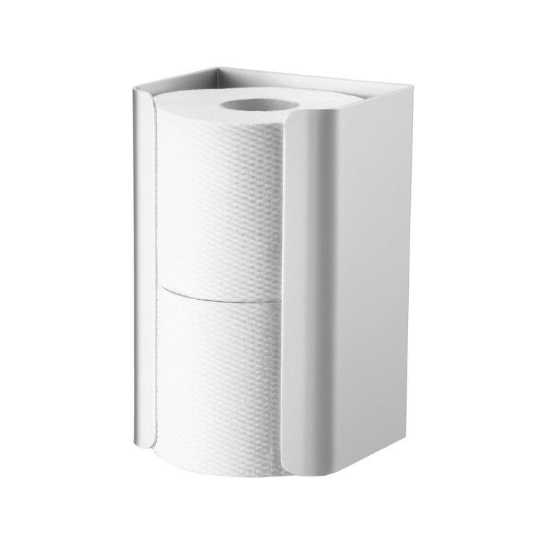 Image Toilettenpapier-Rollen-Ersatzrollenhalter für 2 Rollen, Aluminium eloxiert <br>Reserve-Rollenhalterung frei befüllbar mit WC-Papier-Haushaltsrollen