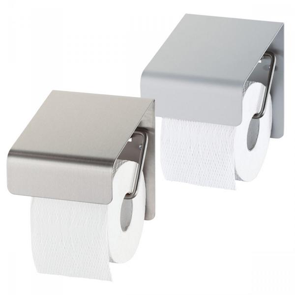 Image Toilettenpapier-Rollen-Spender für 1 Rolle | EdelstahlEdelstahl gebürstet mit Abdeckung