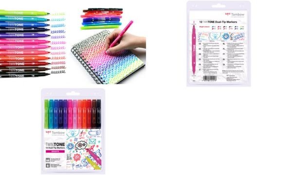 Image Tombow Doppelfasermaler TwinTone Bright Colours, 12er Set (1230418)