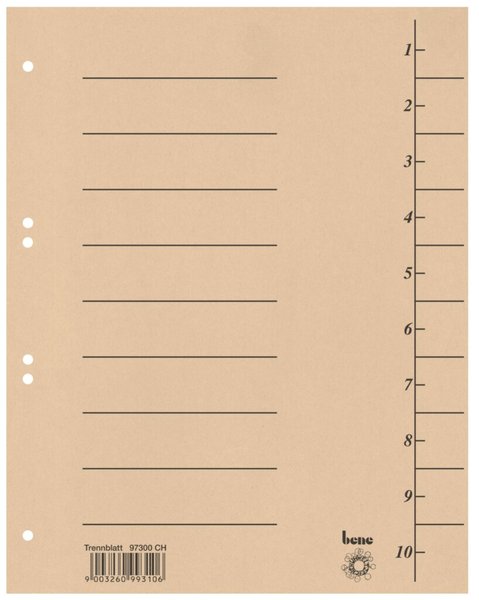 Image Trennblätter, A4, chamois, Recycling-Karton 250g/m2