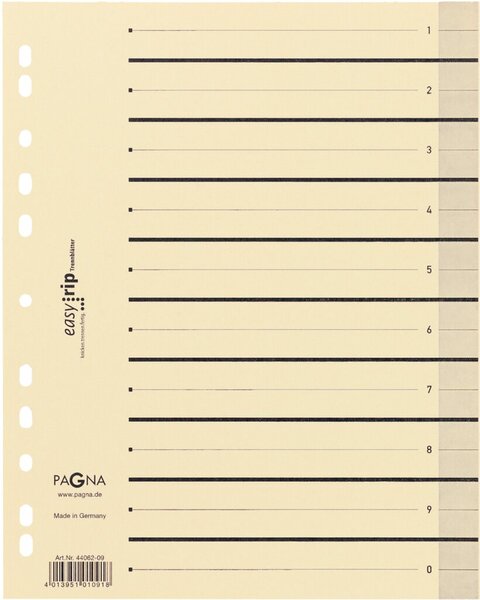 Image Trennblätter Easy Rip aus Kraft- karton, beige. Mit mikroperforieten