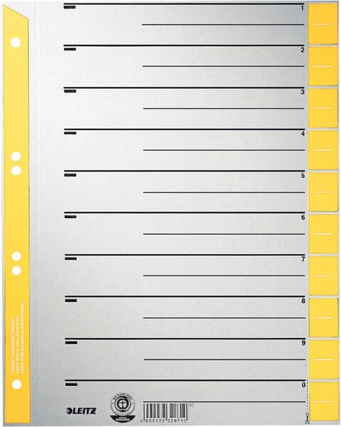 Image Trennblätter Karton A4 grau/orange Lochung hinterklebt, Linienaufdruck