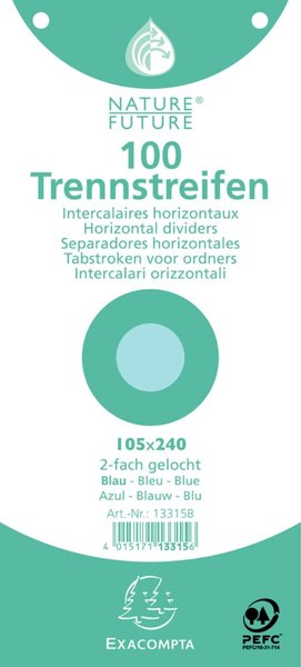 Image Trennstreifen blau, 190g/qm Karton 105 x 240 mm, gelocht