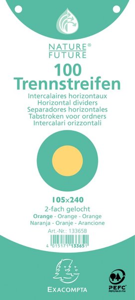 Image Trennstreifen orange 190g/qm Karton 105 x 24 mm, gelocht