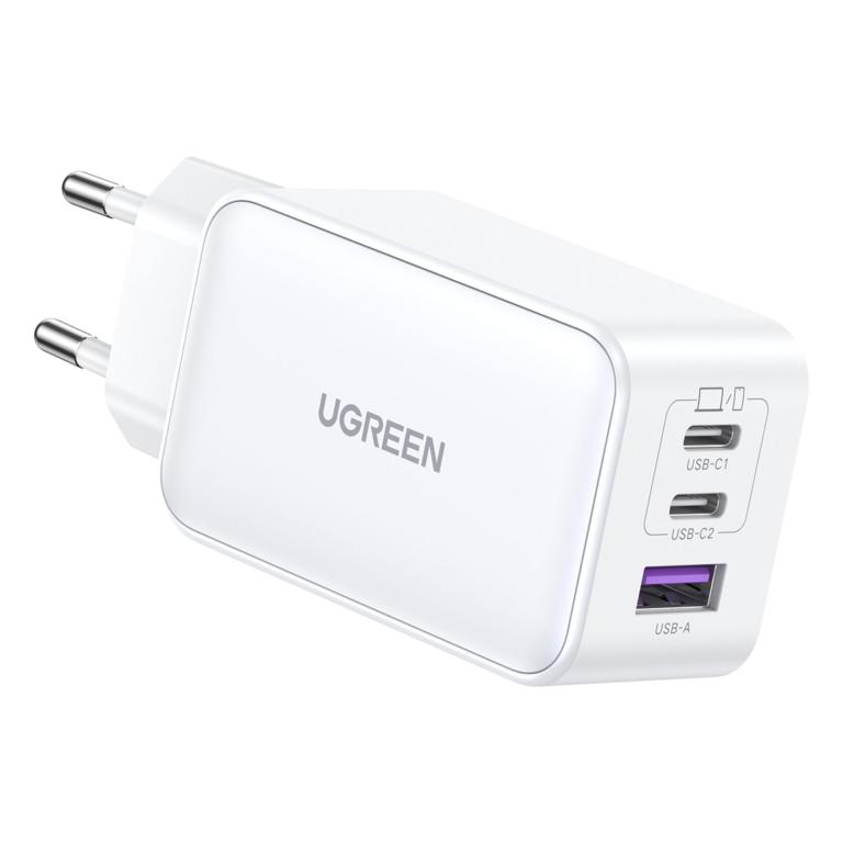 Image UGREEN USB-A+2xUSB-C 65W GaN Tech Ladegerät, weiß