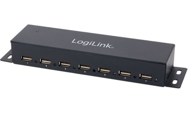Image USB-HUB 7-Port LogiLink metall LED-Anzeige m. Netzteil