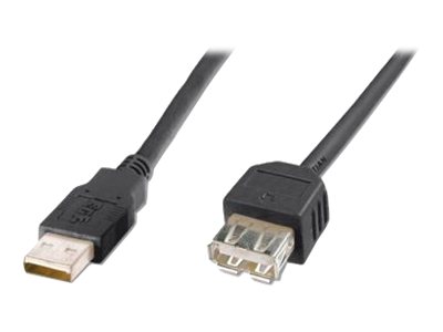 Image USB-Kabel Verl. AA St/Bu 1.8m schwarz