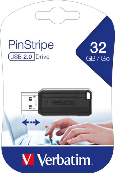 Image USB2 32GB Verbatim Store 'n' Go PinStripe schwarz
