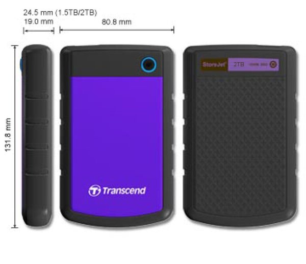 Image USB 2TB TRANSCEND HD StoreJet mobile USB3.0 violett