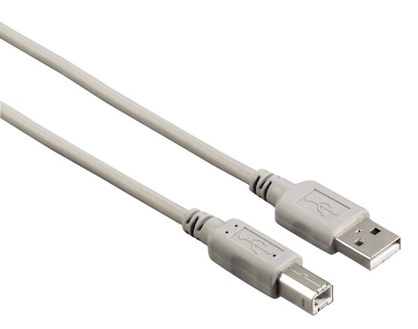 Image USB Anschlusskabel A-Stecker-B-Stecker 1,8m grau verbindet PC