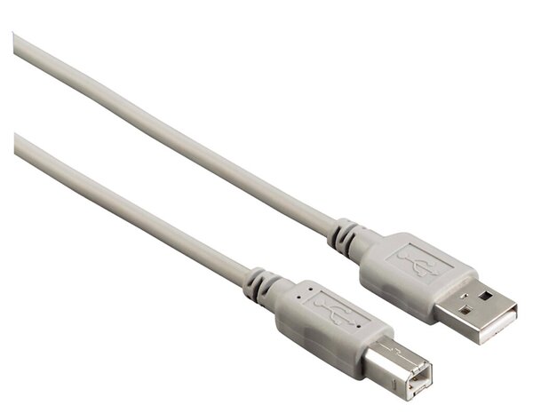 Image USB Anschlusskabel A-Stecker-B-Stecker 3m grau verbindet PC