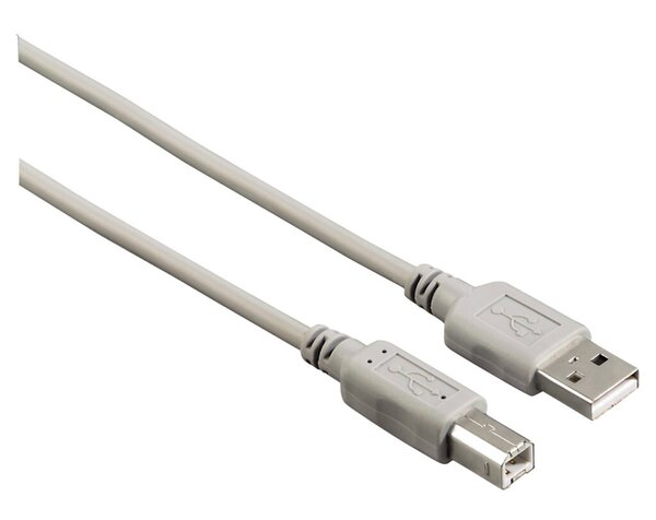 Image USB Anschlusskabel A-Stecker-B-Stecker 5m grau verbindet PC
