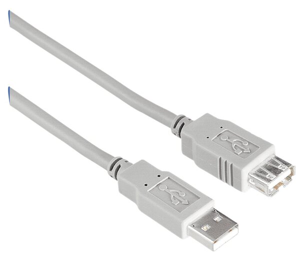 Image USB Verlängerungskabel A-Stecker- A-Kupplung grau zum Verlängern