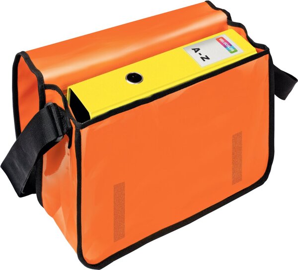 Image Umhängetasche für Briefordner, orange Überschlag mit Klettverschluss